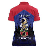 Personalized Les Grenadiers Haiti Football Women Polo Shirt 2026 Nou Retounen Blue Version - Wonder Print Shop