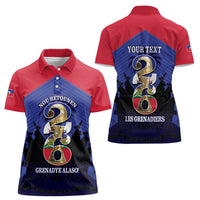 Personalized Les Grenadiers Haiti Football Women Polo Shirt 2026 Nou Retounen Blue Version - Wonder Print Shop