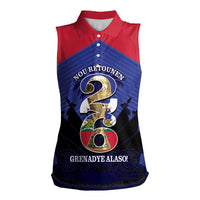 Personalized Les Grenadiers Haiti Football Women Sleeveless Polo Shirt 2026 Nou Retounen Blue Version - Wonder Print Shop