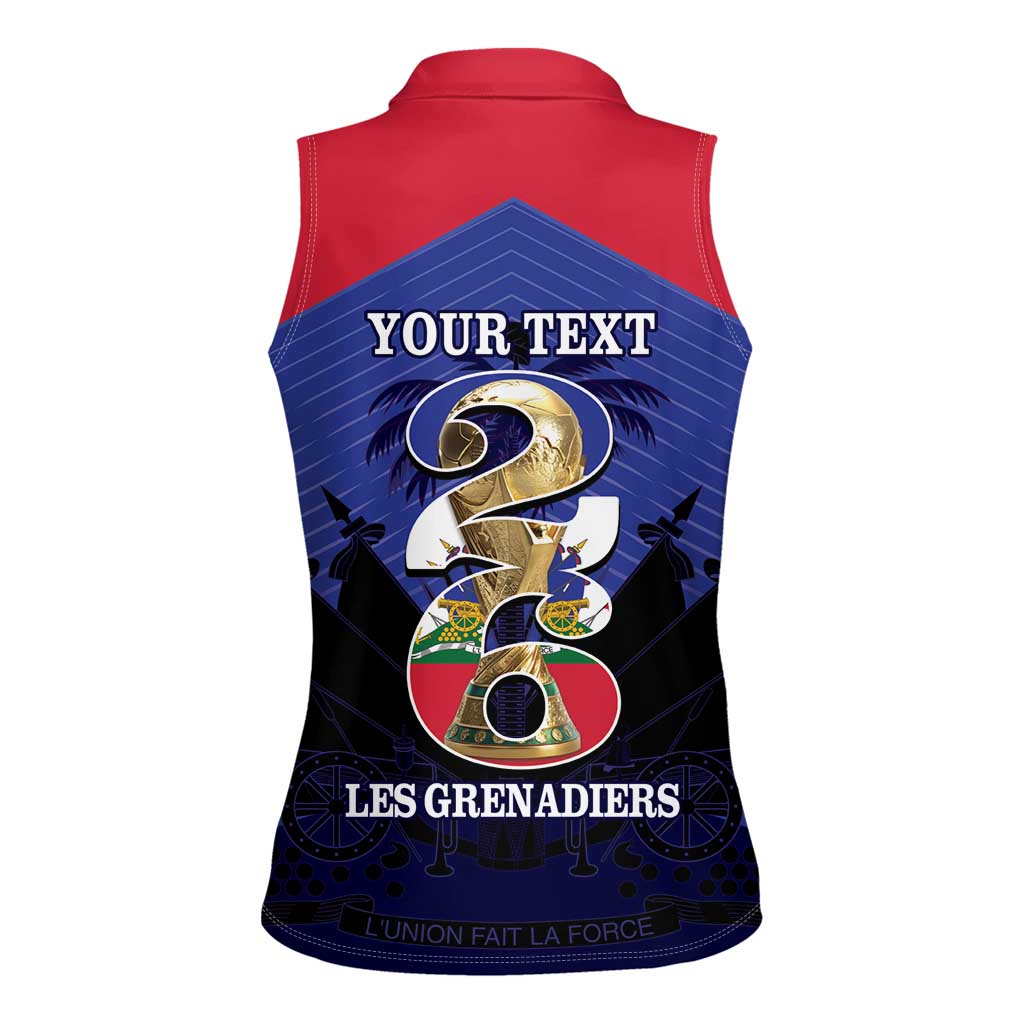Personalized Les Grenadiers Haiti Football Women Sleeveless Polo Shirt 2026 Nou Retounen Blue Version - Wonder Print Shop