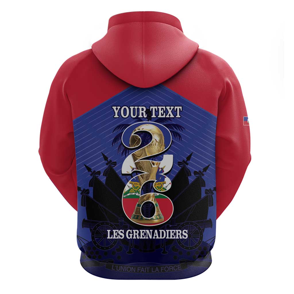 Personalized Les Grenadiers Haiti Football Zip Hoodie 2026 Nou Retounen Blue Version - Wonder Print Shop