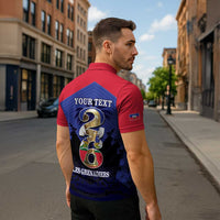Personalized Les Grenadiers Haiti Football Zipper Polo Shirt 2026 Nou Retounen Blue Version - Wonder Print Shop