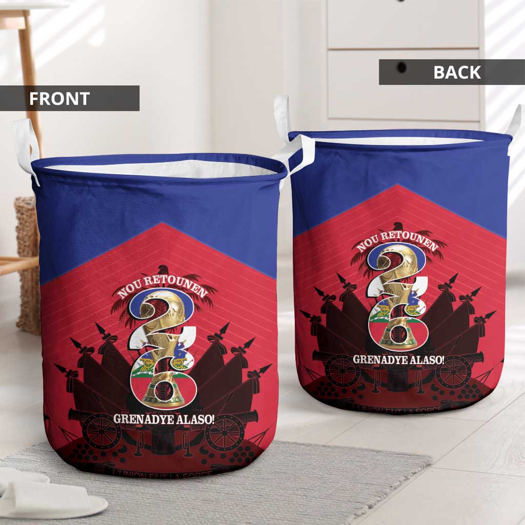 Les Grenadiers Haiti Football Laundry Basket 2026 Nou Retounen Red Version - Wonder Print Shop