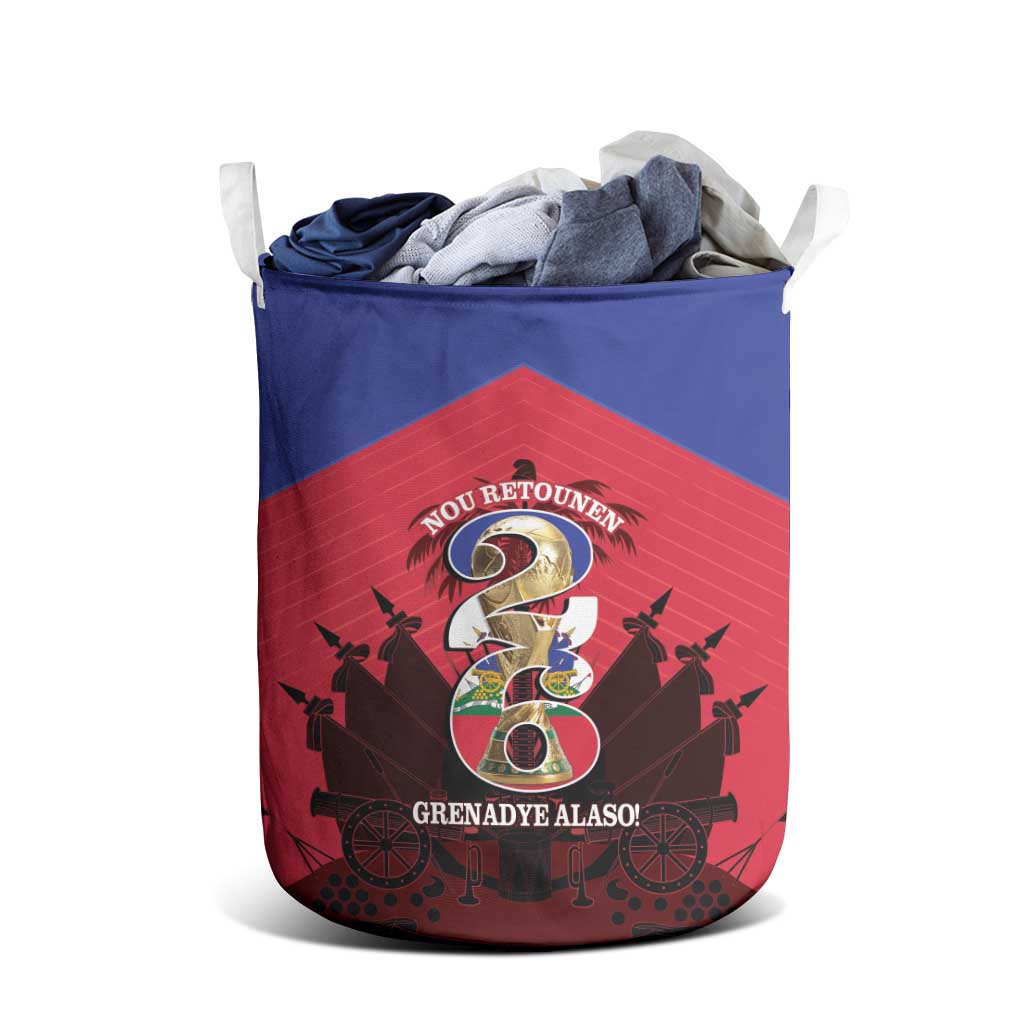 Les Grenadiers Haiti Football Laundry Basket 2026 Nou Retounen Red Version - Wonder Print Shop