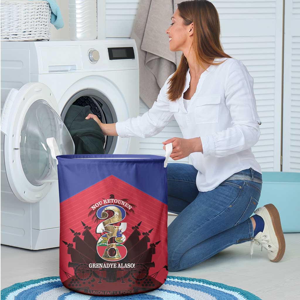 Les Grenadiers Haiti Football Laundry Basket 2026 Nou Retounen Red Version - Wonder Print Shop