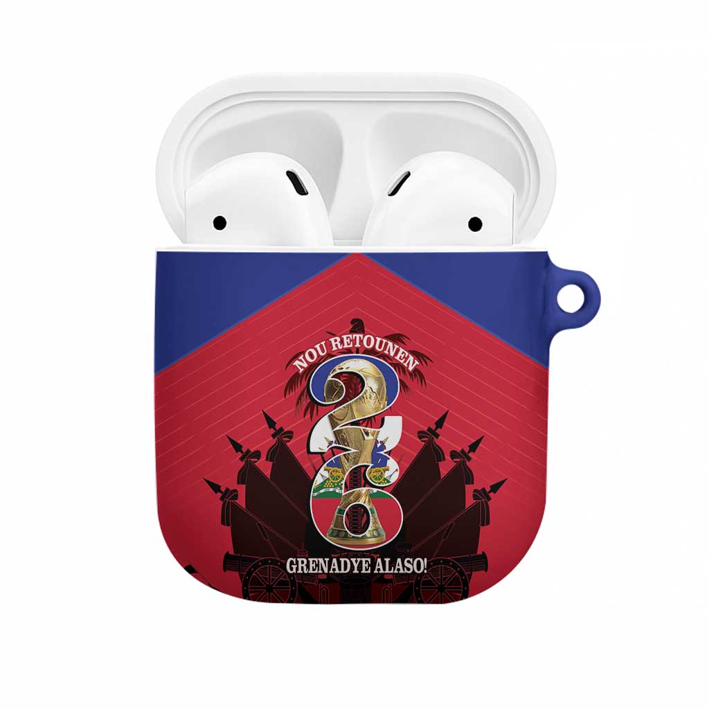 Les Grenadiers Haiti Football AirPods Case 2026 Nou Retounen Red Version - Wonder Print Shop