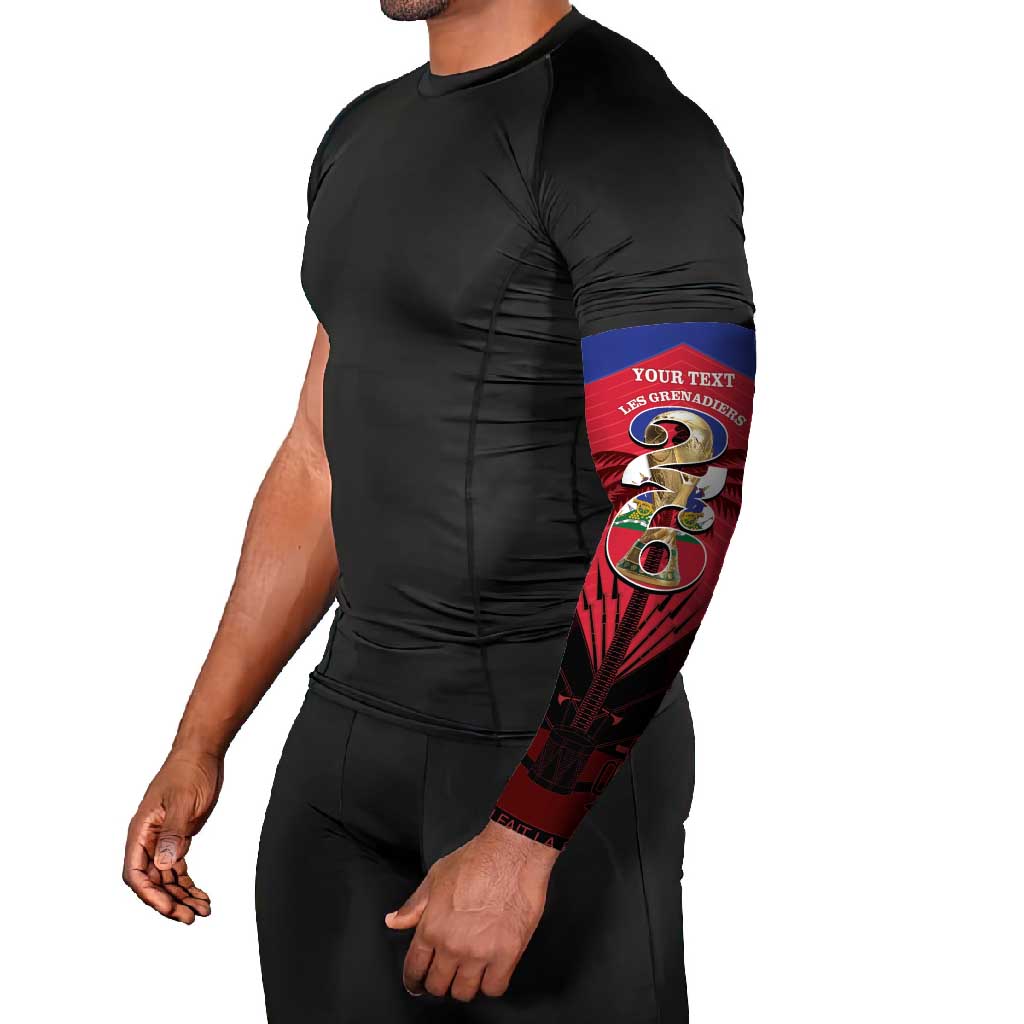 Personalized Les Grenadiers Haiti Football Arm Sleeves 2026 Nou Retounen Red Version - Wonder Print Shop