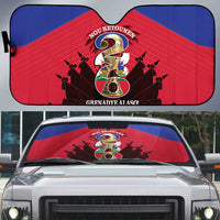 Les Grenadiers Haiti Football Auto Sun Shade 2026 Nou Retounen Red Version - Wonder Print Shop
