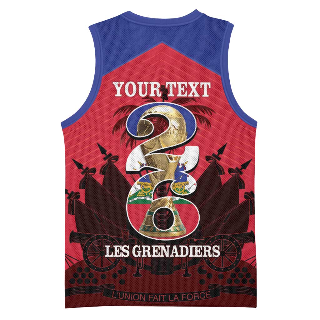 Personalized Les Grenadiers Haiti Football Basketball Jersey 2026 Nou Retounen Red Version - Wonder Print Shop