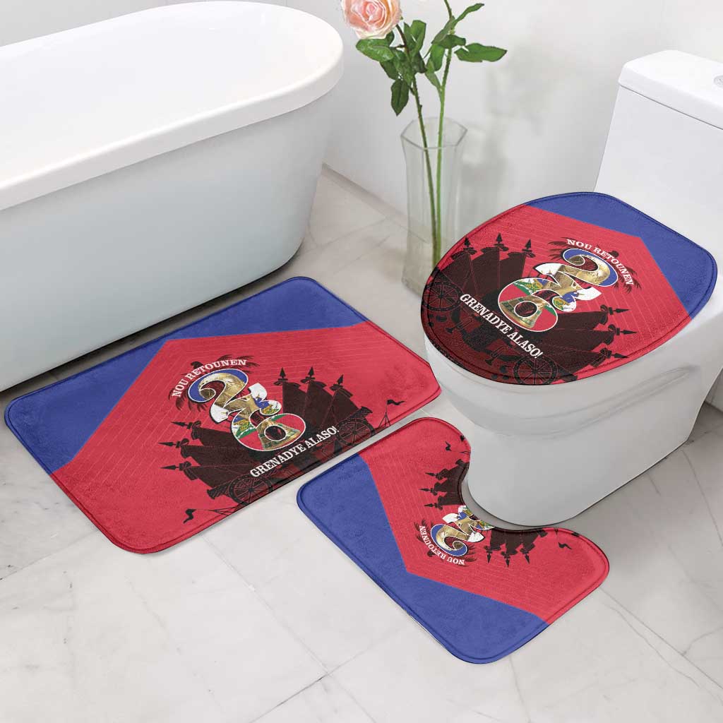 Les Grenadiers Haiti Football Bathroom Set 2026 Nou Retounen Red Version - Wonder Print Shop