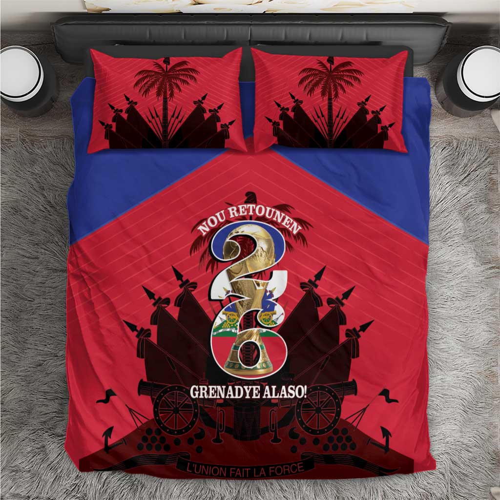 Les Grenadiers Haiti Football Bedding Set 2026 Nou Retounen Red Version - Wonder Print Shop