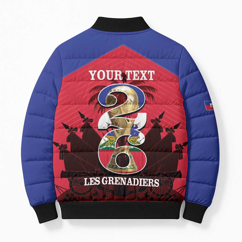 Personalized Les Grenadiers Haiti Football Bomber Puffer Jacket 2026 Nou Retounen Red Version - Wonder Print Shop