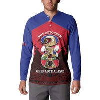 Personalized Les Grenadiers Haiti Football Button Sweatshirt 2026 Nou Retounen Red Version - Wonder Print Shop