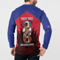 Personalized Les Grenadiers Haiti Football Button Sweatshirt 2026 Nou Retounen Red Version - Wonder Print Shop
