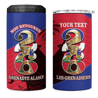 Personalized Les Grenadiers Haiti Football 4 in 1 Can Cooler Tumbler 2026 Nou Retounen Red Version - Wonder Print Shop