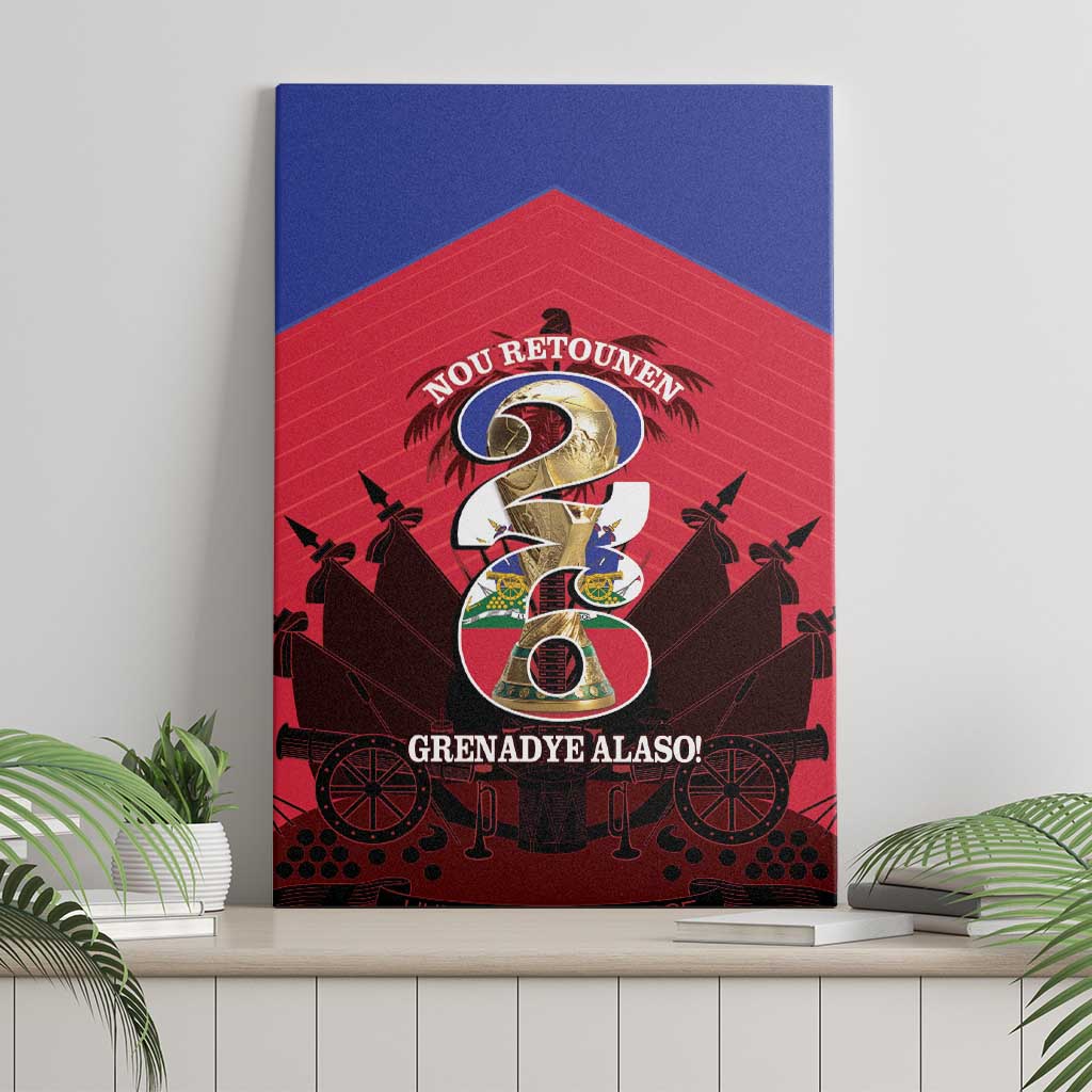 Les Grenadiers Haiti Football Canvas Wall Art 2026 Nou Retounen Red Version - Wonder Print Shop