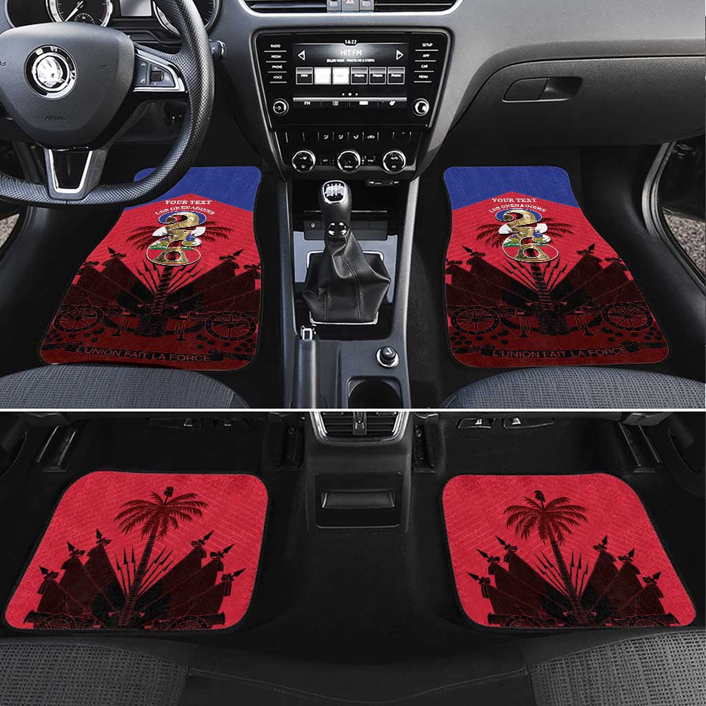 Personalized Les Grenadiers Haiti Football Car Mats 2026 Nou Retounen Red Version - Wonder Print Shop