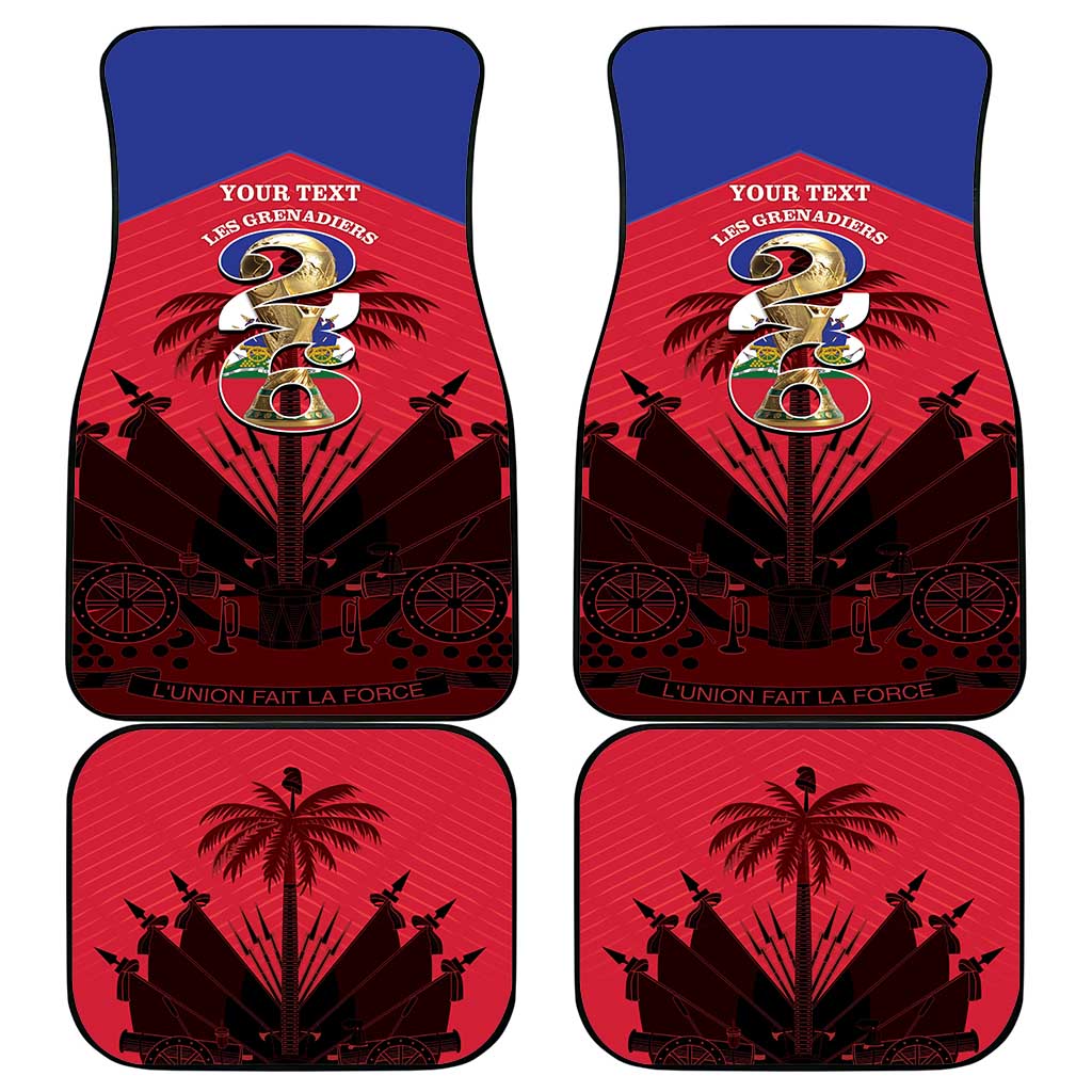 Personalized Les Grenadiers Haiti Football Car Mats 2026 Nou Retounen Red Version - Wonder Print Shop