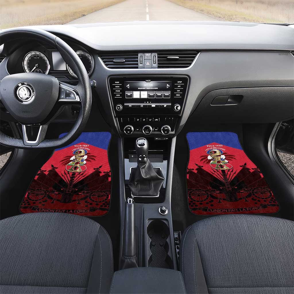 Personalized Les Grenadiers Haiti Football Car Mats 2026 Nou Retounen Red Version - Wonder Print Shop