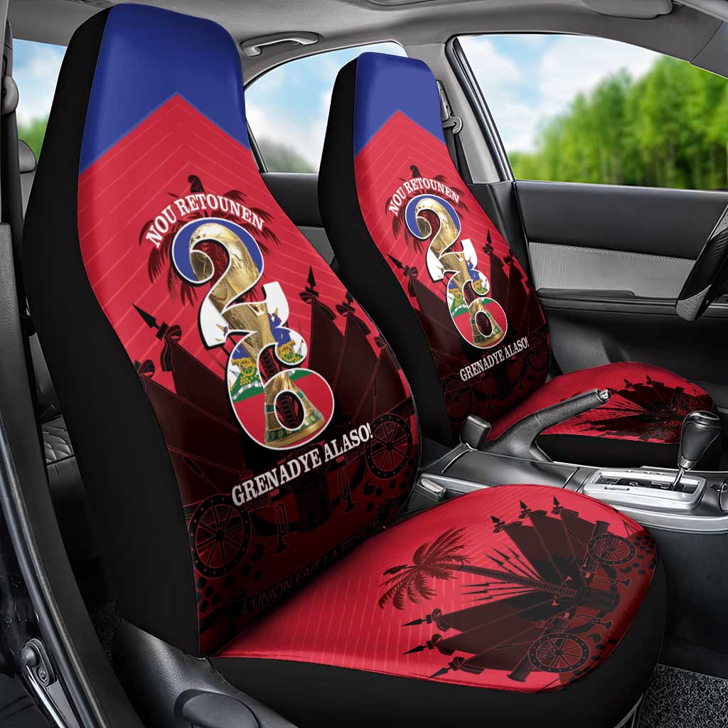 Les Grenadiers Haiti Football Car Seat Cover 2026 Nou Retounen Red Version - Wonder Print Shop