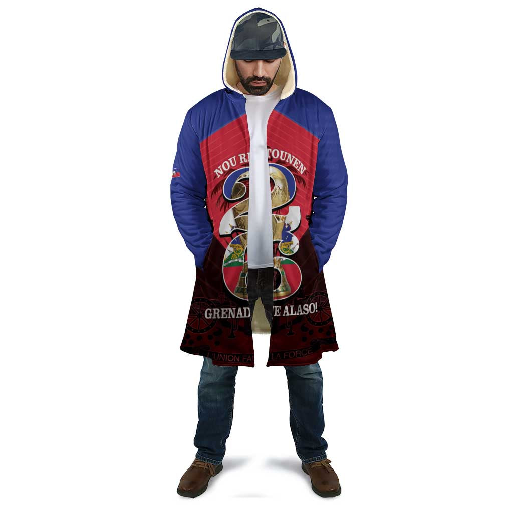 Personalized Les Grenadiers Haiti Football Cloak 2026 Nou Retounen Red Version - Wonder Print Shop