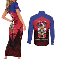 Personalized Les Grenadiers Haiti Football Couples Matching Short Sleeve Bodycon Dress and Long Sleeve Button Shirt 2026 Nou Retounen Red Version - Wonder Print Shop