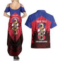 Personalized Les Grenadiers Haiti Football Couples Matching Summer Maxi Dress and Hawaiian Shirt 2026 Nou Retounen Red Version - Wonder Print Shop