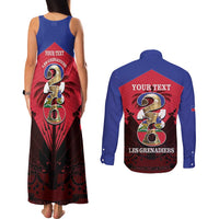 Personalized Les Grenadiers Haiti Football Couples Matching Tank Maxi Dress and Long Sleeve Button Shirt 2026 Nou Retounen Red Version - Wonder Print Shop