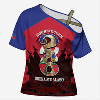 Personalized Les Grenadiers Haiti Football Cross Shoulder Shirt 2026 Nou Retounen Red Version - Wonder Print Shop