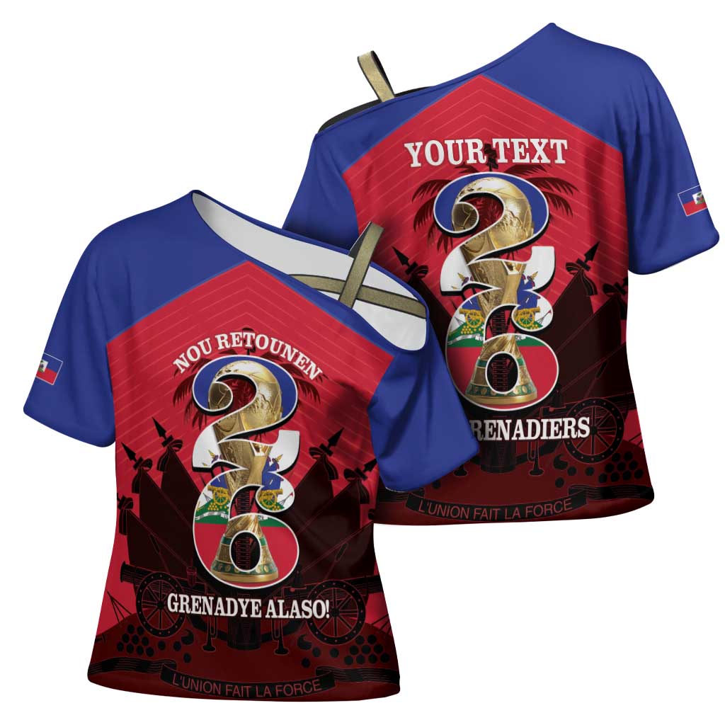 Personalized Les Grenadiers Haiti Football Cross Shoulder Shirt 2026 Nou Retounen Red Version - Wonder Print Shop