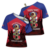 Personalized Les Grenadiers Haiti Football Cross Shoulder Shirt 2026 Nou Retounen Red Version - Wonder Print Shop