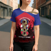 Personalized Les Grenadiers Haiti Football Cross Shoulder Shirt 2026 Nou Retounen Red Version - Wonder Print Shop