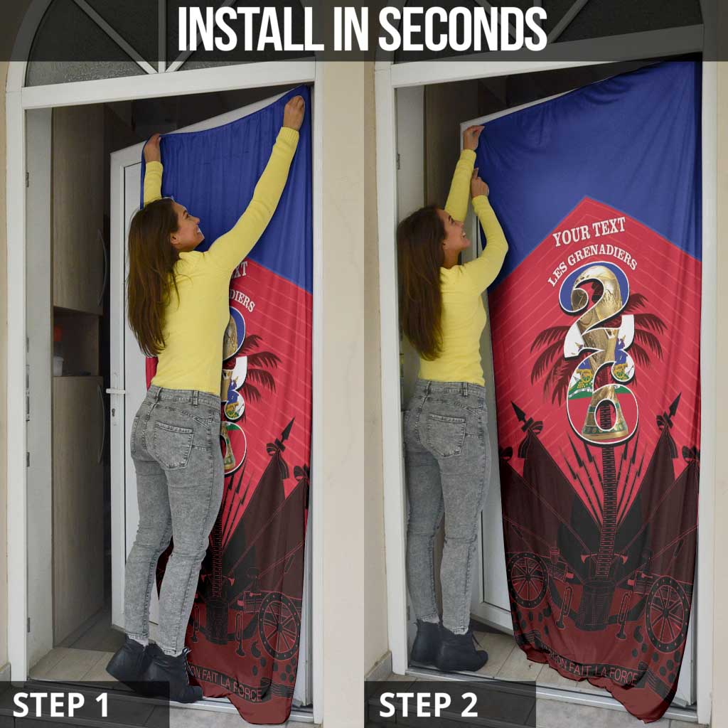 Personalized Les Grenadiers Haiti Football Door Cover 2026 Nou Retounen Red Version - Wonder Print Shop