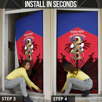 Personalized Les Grenadiers Haiti Football Door Cover 2026 Nou Retounen Red Version - Wonder Print Shop