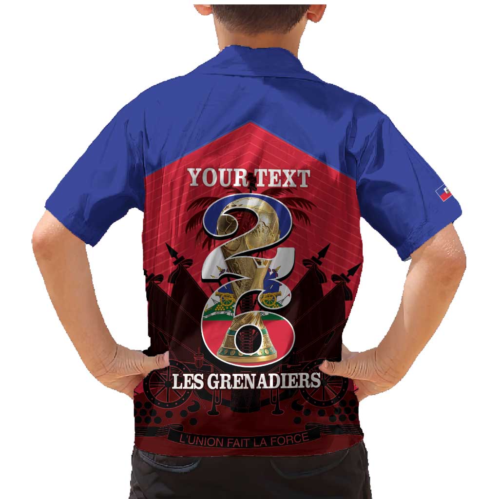Personalized Les Grenadiers Haiti Football Family Matching Mermaid Dress and Hawaiian Shirt 2026 Nou Retounen Red Version - Wonder Print Shop