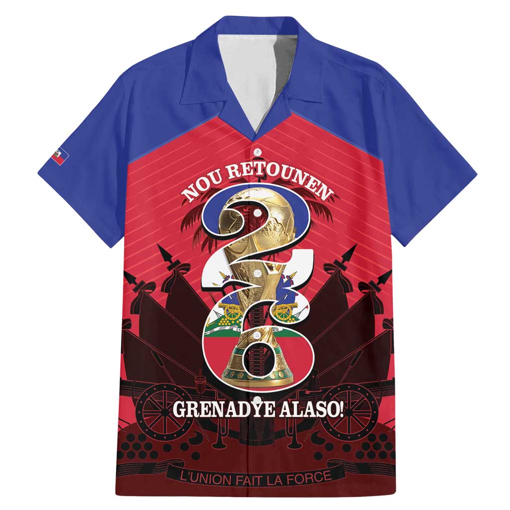 Personalized Les Grenadiers Haiti Football Family Matching Mermaid Dress and Hawaiian Shirt 2026 Nou Retounen Red Version - Wonder Print Shop