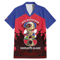 Personalized Les Grenadiers Haiti Football Family Matching Mermaid Dress and Hawaiian Shirt 2026 Nou Retounen Red Version - Wonder Print Shop
