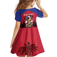 Personalized Les Grenadiers Haiti Football Family Matching Off The Shoulder Long Sleeve Dress and Hawaiian Shirt 2026 Nou Retounen Red Version - Wonder Print Shop