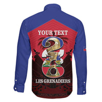 Personalized Les Grenadiers Haiti Football Family Matching Off The Shoulder Long Sleeve Dress and Hawaiian Shirt 2026 Nou Retounen Red Version - Wonder Print Shop