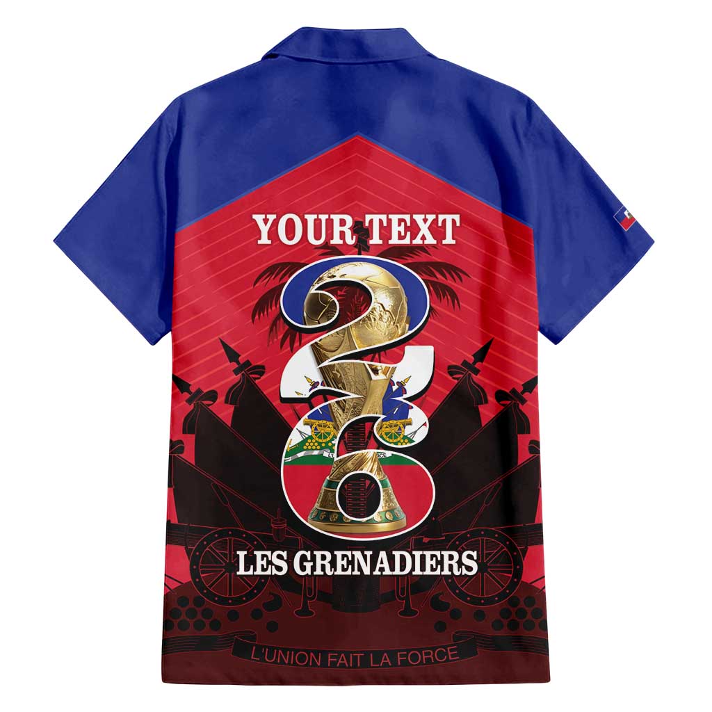 Personalized Les Grenadiers Haiti Football Family Matching Off Shoulder Short Dress and Hawaiian Shirt 2026 Nou Retounen Red Version - Wonder Print Shop