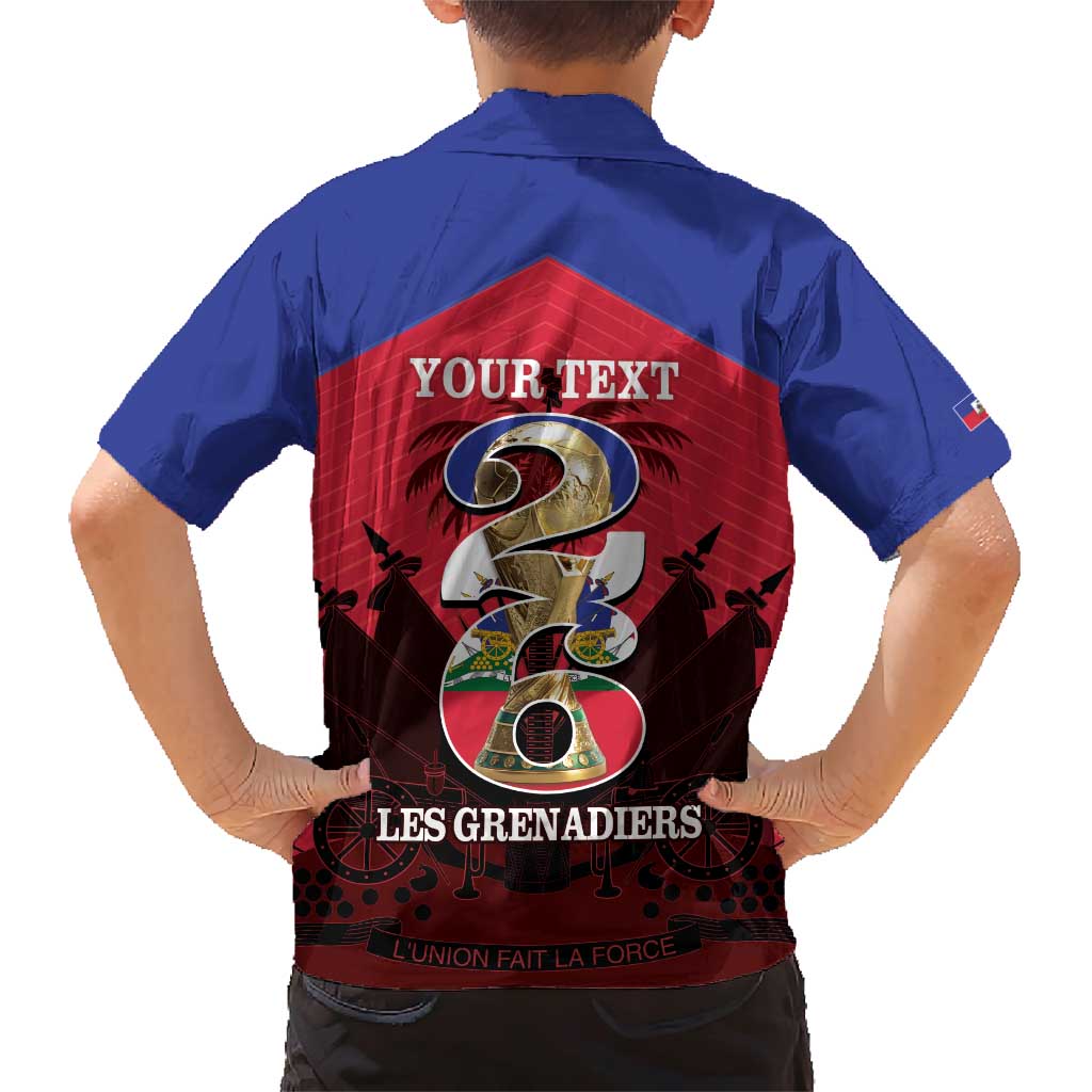 Personalized Les Grenadiers Haiti Football Family Matching Short Sleeve Bodycon Dress and Hawaiian Shirt 2026 Nou Retounen Red Version - Wonder Print Shop