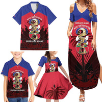 Personalized Les Grenadiers Haiti Football Family Matching Summer Maxi Dress and Hawaiian Shirt 2026 Nou Retounen Red Version - Wonder Print Shop