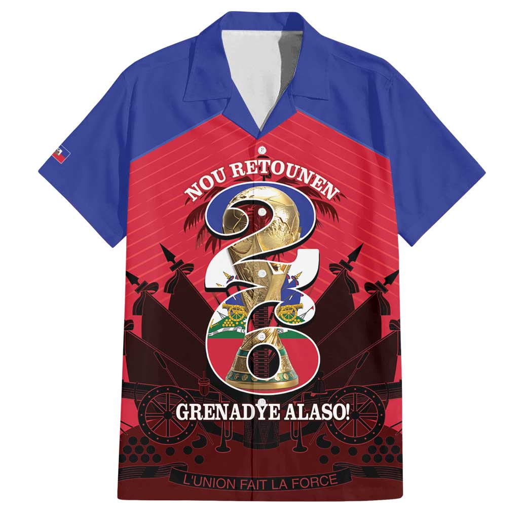 Personalized Les Grenadiers Haiti Football Family Matching Summer Maxi Dress and Hawaiian Shirt 2026 Nou Retounen Red Version - Wonder Print Shop