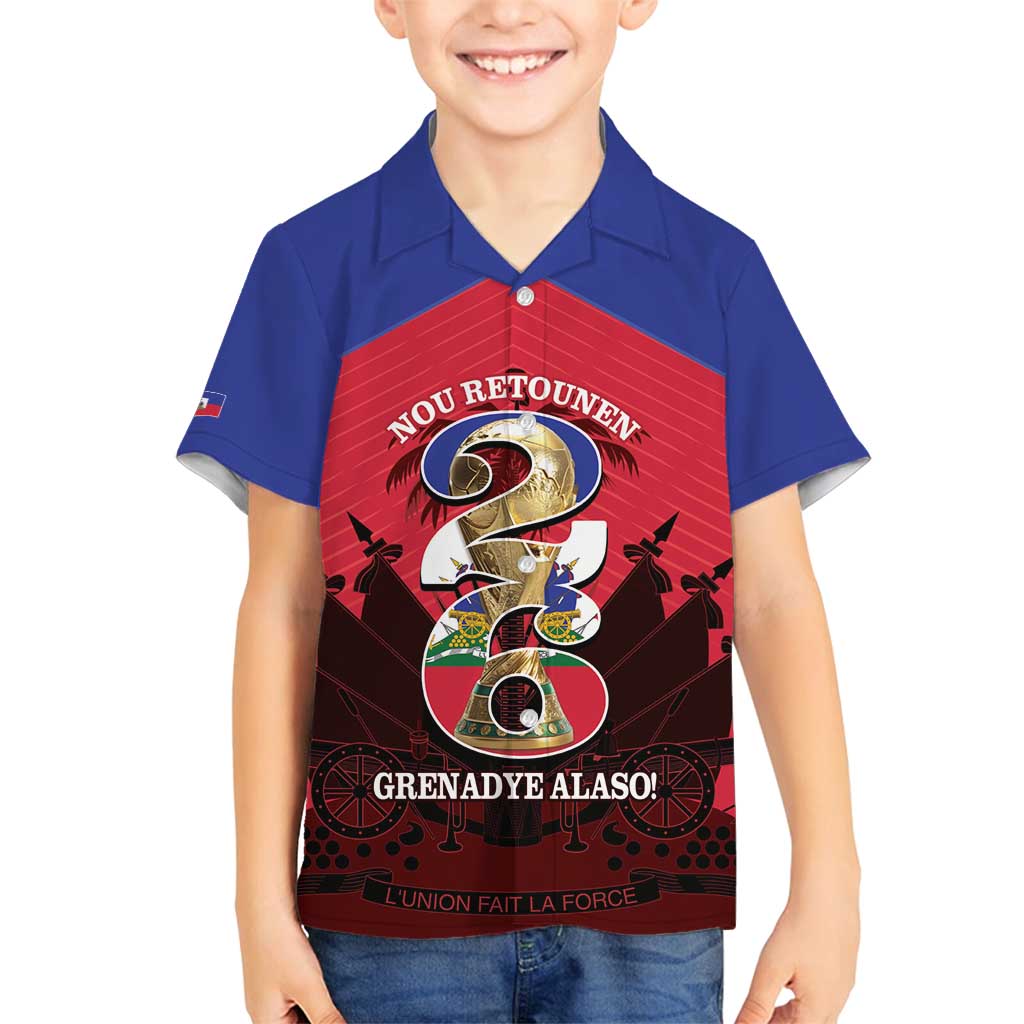 Personalized Les Grenadiers Haiti Football Family Matching Summer Maxi Dress and Hawaiian Shirt 2026 Nou Retounen Red Version - Wonder Print Shop