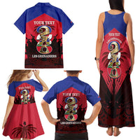 Personalized Les Grenadiers Haiti Football Family Matching Tank Maxi Dress and Hawaiian Shirt 2026 Nou Retounen Red Version - Wonder Print Shop