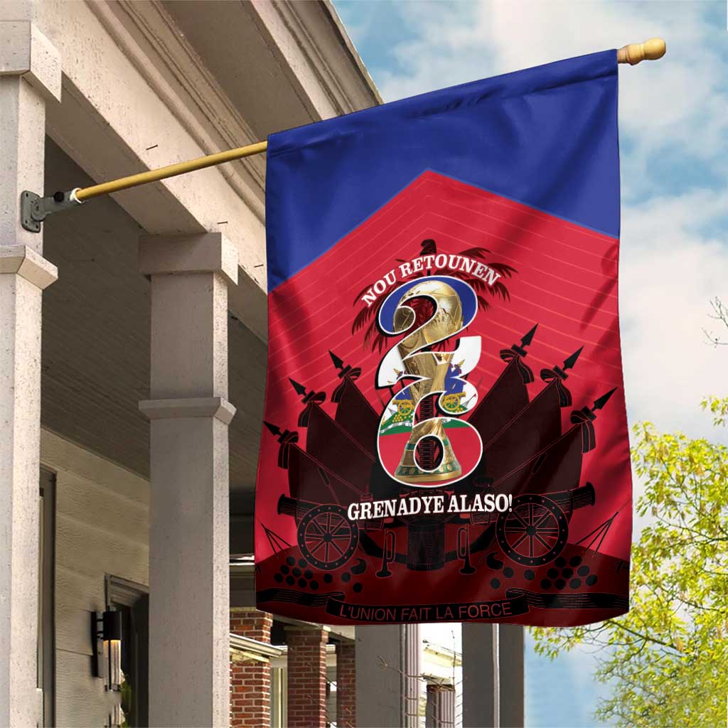 Les Grenadiers Haiti Football Garden Flag 2026 Nou Retounen Red Version - Wonder Print Shop