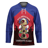 Personalized Les Grenadiers Haiti Football Hockey Jersey 2026 Nou Retounen Red Version - Wonder Print Shop