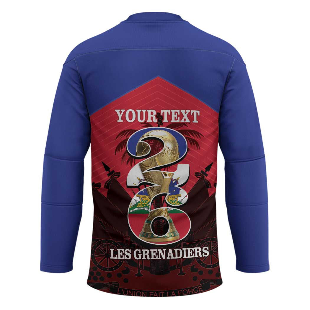 Personalized Les Grenadiers Haiti Football Hockey Jersey 2026 Nou Retounen Red Version - Wonder Print Shop