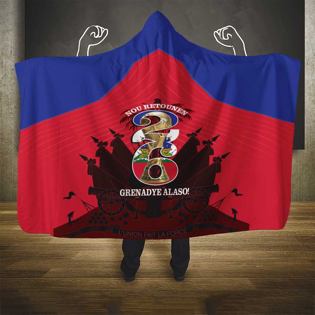 Les Grenadiers Haiti Football Hooded Blanket 2026 Nou Retounen Red Version - Wonder Print Shop