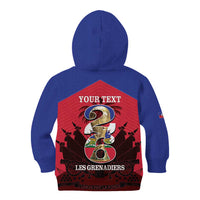 Personalized Les Grenadiers Haiti Football Kid Hoodie 2026 Nou Retounen Red Version - Wonder Print Shop